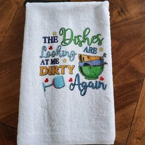 The dishes are looking at me dirty again Tea Towel